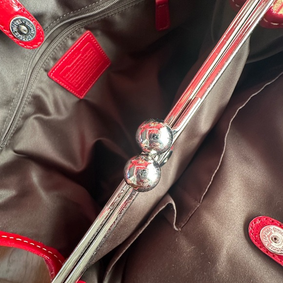 Coach - Red Patent Leather Satchel - Picture 6 of 12